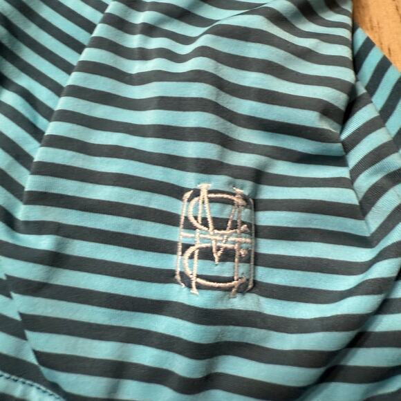 Peter Millar Summer Comfort Striped Performance Polo Blue Fish Competition Large - Picture 8 of 8